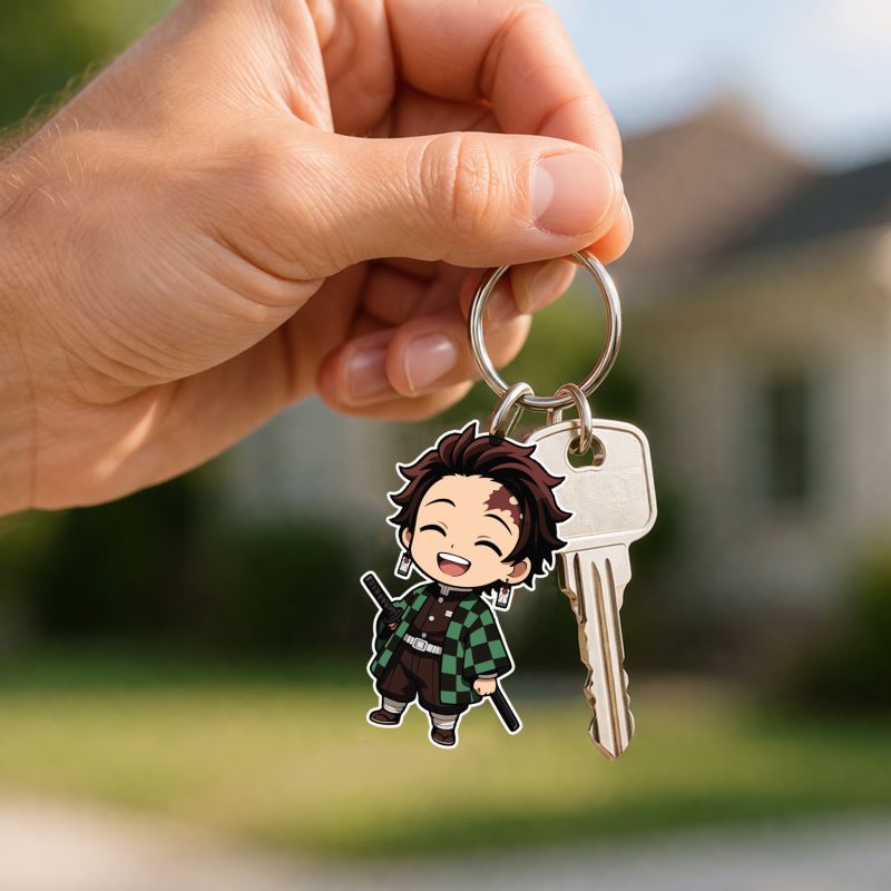Acrylic Anime & Cartoon Theme Keychain For Bike & Car Birthday Return Gift For Kids Gift For Girls & Boys